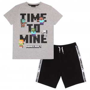 Комплект из шорт и футболки Time to Mine , черный Minecraft