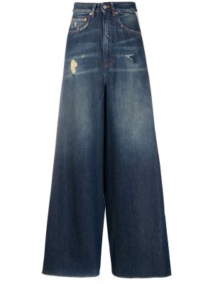 Широкие джинсы с лампасами MM6 Maison Margiela. Цвет: синий