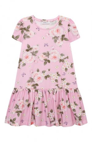 Хлопковое платье Monnalisa. Цвет: розовый