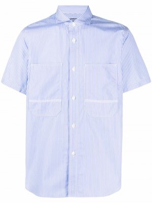 Полосатая рубашка с короткими рукавами Junya Watanabe MAN. Цвет: синий