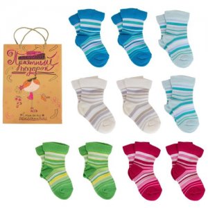 Набор для девочек из 10 пар носков LORENZline микс 2, размер 6-8. Цвет: мультиколор