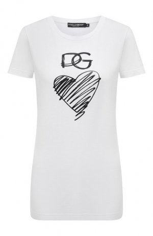 Хлопковая футболка Dolce & Gabbana. Цвет: белый