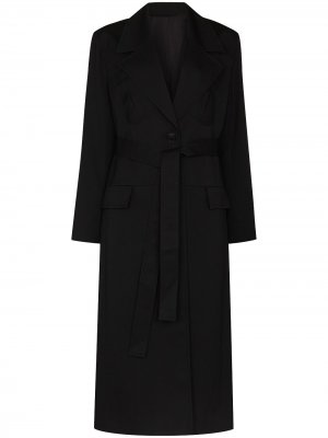Однобортное шерстяное пальто Commission. Цвет: черный
