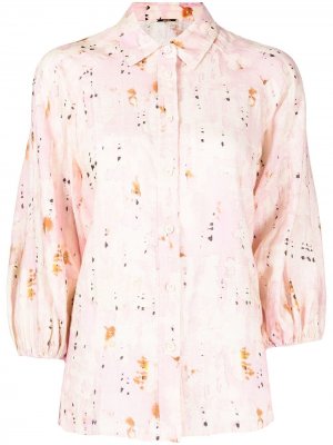 Льняная блузка с эффектом потертости Alexis. Цвет: розовый