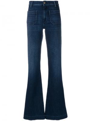 Расклешенные джинсы с высокой талией The Seafarer. Цвет: синий