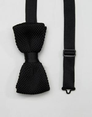 Вязаный галстук-бабочка Noose & Monkey. Цвет: черный