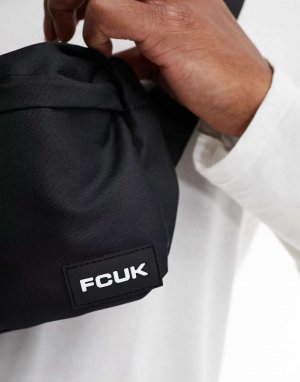 Черная поясная сумка с двумя карманами FCUK French Connection