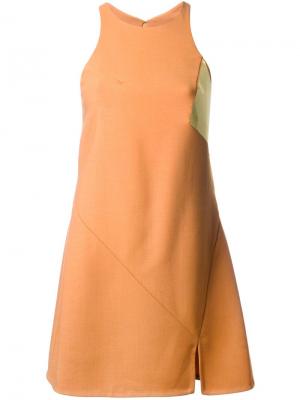 Короткое платье с золотистой вставкой Jay Ahr. Цвет: жёлтый и оранжевый