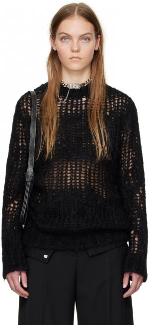 Черный свитер с круглым вырезом , цвет Black Acne Studios