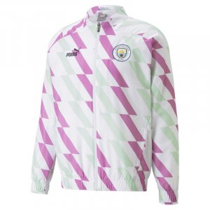 Мужская предматчевая куртка Manchester City FC White Mist Green Mauve Pop Pink PUMA