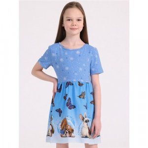Платье , размер 52-98, мультиколор, голубой Апрель. Цвет: голубой/микс