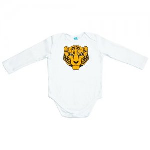 Боди с цветным тигром для новорожденных 68 размер The hip!. Цвет: белый