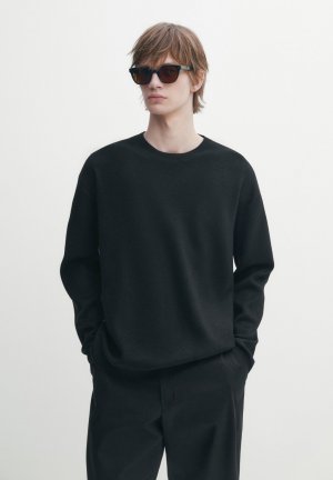 Вязаный свитер , цвет black Massimo Dutti