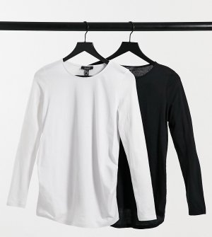 Набор из 2 футболок с короткими рукавами для беременных черного и белого цвета -Черный New Look Maternity