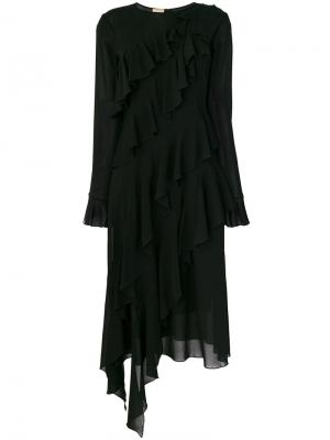Платье с оборкой Pascal Millet. Цвет: чёрный
