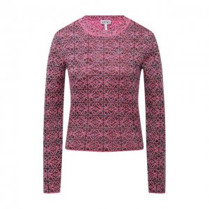 Пуловер из шерсти и вискозы Loewe. Цвет: розовый