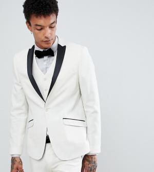 Атласный приталенный пиджак-смокинг -Белый Heart & Dagger