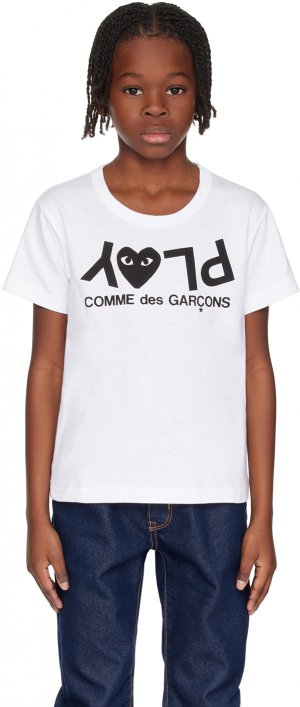 Детская футболка с принтом Comme Des Garcons, цвет White Garçons