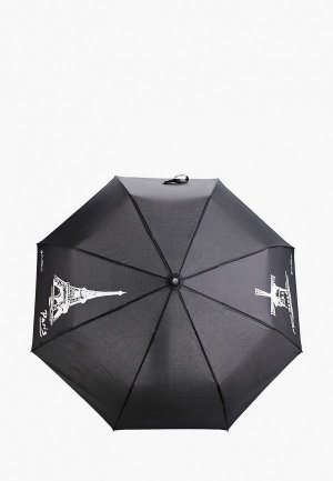 Зонт складной Flioraj c проявляющимся рисуноком. Цвет: черный
