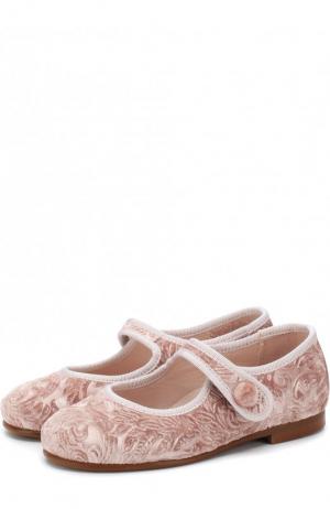 Текстильные туфли с перемычкой Beberlis. Цвет: розовый