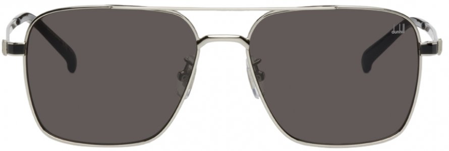 Серебряные солнцезащитные очки-авиаторы Dunhill