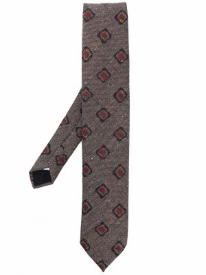 Жаккардовый галстук с узором Lardini. Цвет: серый