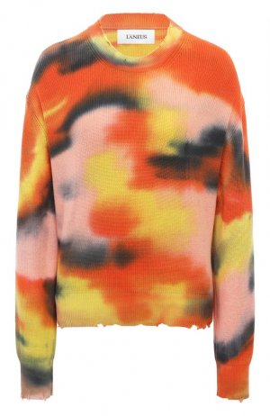 Хлопковый пуловер Laneus. Цвет: разноцветный