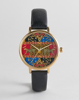 Часы с принтом в винтажном стиле ASOS DESIGN. Цвет: мульти