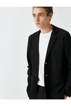 Базовый пиджак с пуговицами и карманами , черный Koton