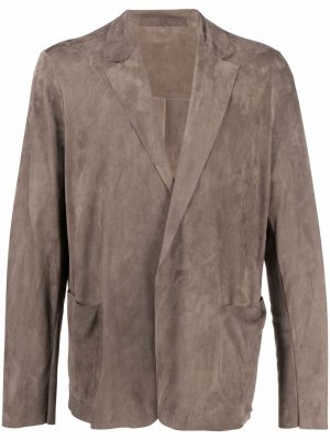 No-fastening leather jacket Salvatore Santoro. Цвет: коричневый