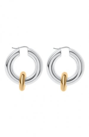 Серьги со съемной частью Jil Sander. Цвет: серебряный