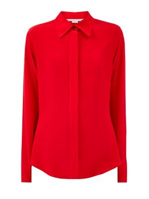 Классическая блуза из шелкового крепа STELLA McCARTNEY. Цвет: красный