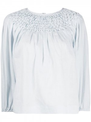 Блузка со сборками на воротнике Innika Choo. Цвет: синий
