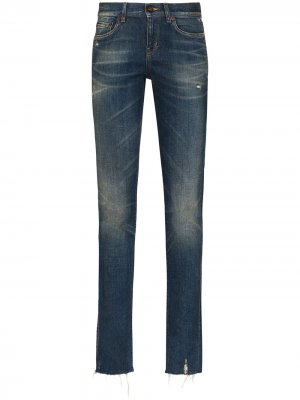 Расклешенные джинсы с заниженной талией Saint Laurent. Цвет: синий
