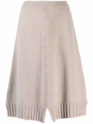 Шерстяная юбка в рубчик Pierantoniogaspari. Цвет: бежевый