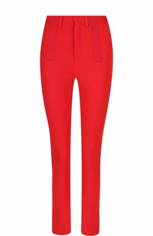 Укороченные однотонные брюки-скинни Givenchy. Цвет: красный