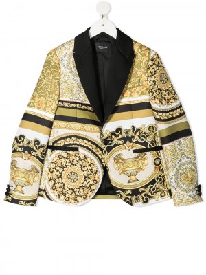 Пиджак с принтом Barocco Young Versace. Цвет: белый