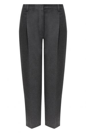 Укороченные брюки из смеси шерсти и кашемира со стрелками Acne Studios. Цвет: серый