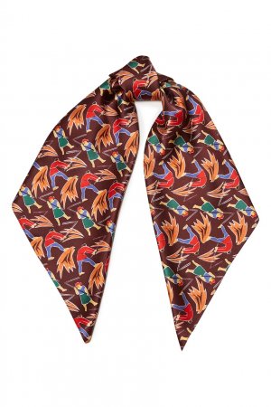 Шелковый шарф с принтом «Сенокос» TEAM PUTIN. Цвет: multicolor