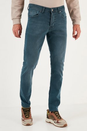 Хлопковые джинсы прямого кроя с нормальной талией стандартного 6440302 , хаки Buratti