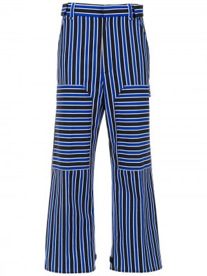Striped cropped trousers Reinaldo Lourenço. Цвет: синий