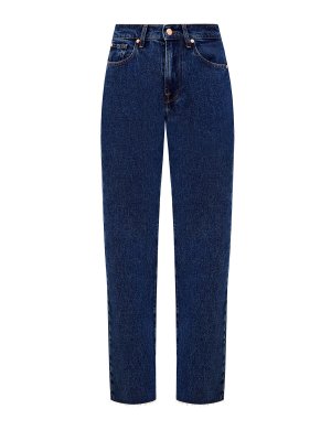 Прямые джинсы Tess в стиле 90-х с необработанным краем 7 FOR ALL MANKIND. Цвет: синий