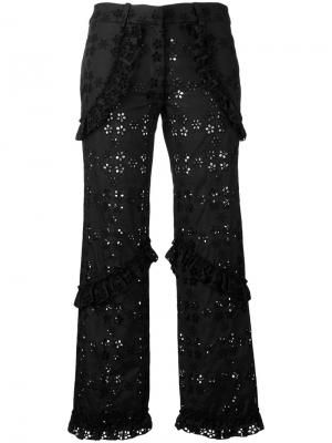Укороченные брюки с вышивкой Simone Rocha. Цвет: чёрный