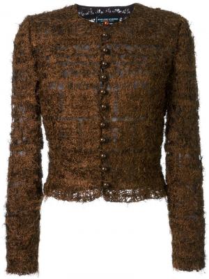 Трикотажный пиджак Jean Louis Scherrer Vintage. Цвет: коричневый