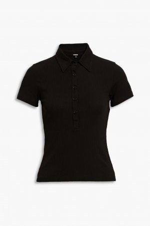 Рубашка-поло из джерси в рубчик, черный Monrow