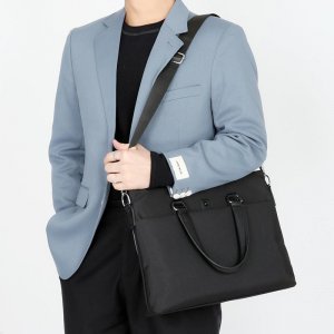Мужская сумка через плечо из ткани Оксфорд плечо, деловой портфель большой вместимости VIA ROMA