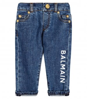 Детские джинсы с логотипом , синий Balmain Kids