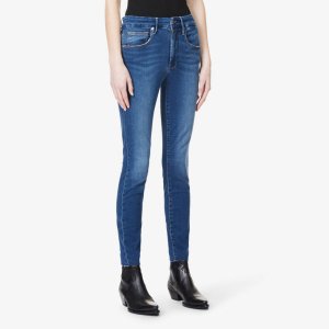 Укороченные джинсы скинни Good Waist из эластичного денима с высокой посадкой и необработанным краем , синий American