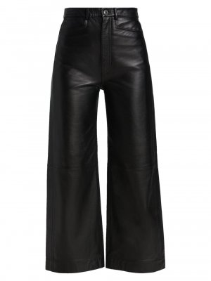 Легкие кожаные брюки-кюлоты , черный Proenza Schouler White Label