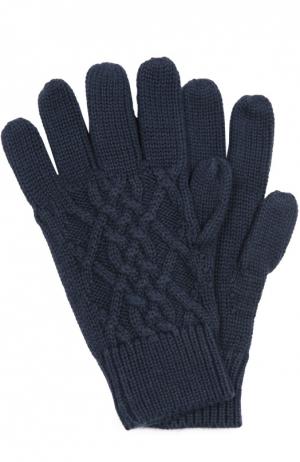 Перчатки фактурной вязки Polo Ralph Lauren. Цвет: темно-синий